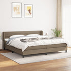 Boxspring met matras stof taupe 200x200 cm 200 x 200 cm Taupe