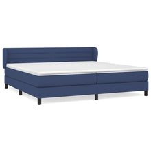 Boxspring Met Matras Stof Blauw 200 x 200 cm Horizontale strepen