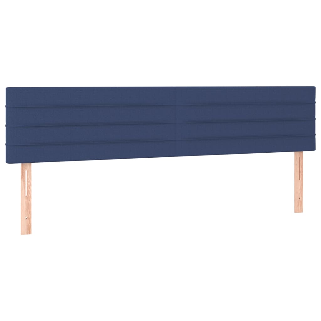Boxspring Met Matras Stof Blauw 200 x 200 cm Horizontale strepen