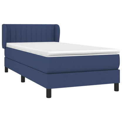 Boxspring Met Matras Stof Blauw 80 x 200 cm Verticale strepen