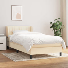 Boxspring Met Matras Stof Kleurig Crème 90 x 200 cm Verticale strepen