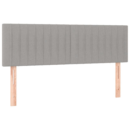 Boxspring Met Matras Stof Lichtgrijs 140 x 200 cm Verticale strepen