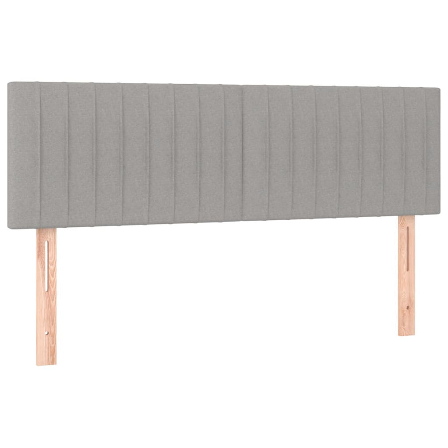 Boxspring Met Matras Stof Lichtgrijs 140 x 200 cm Verticale strepen