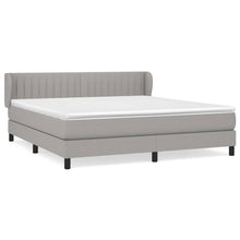 Boxspring Met Matras Stof Lichtgrijs 180 x 200 cm Verticale strepen
