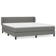 Boxspring Met Matras Stof Donkergrijs 180 x 200 cm Verticale strepen