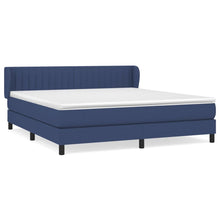 Boxspring Met Matras Stof Blauw 180 x 200 cm Verticale strepen