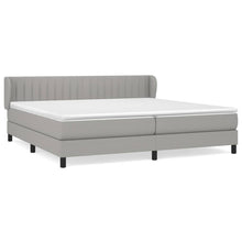 Boxspring Met Matras Stof Lichtgrijs 200 x 200 cm Verticale strepen