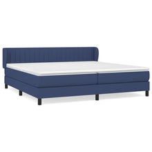 Boxspring Met Matras Stof Blauw 200 x 200 cm Verticale strepen