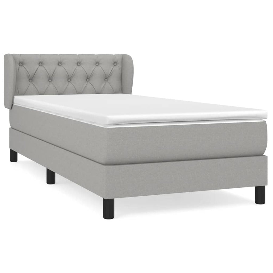 Boxspring Met Matras Stof Lichtgrijs 80 x 200 cm Getuft ontwerp