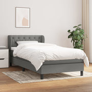 Boxspring met matras 80x200 cm donkergrijs stof