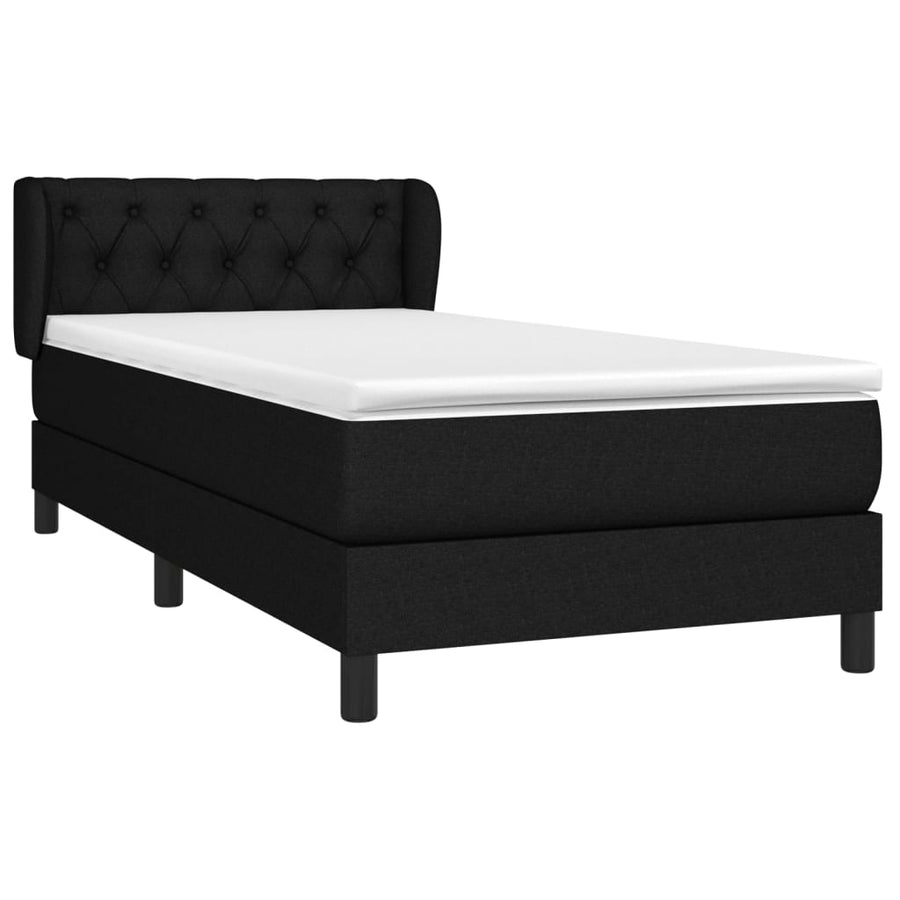 Boxspring Met Matras Stof Zwart 80 x 200 cm Getuft ontwerp