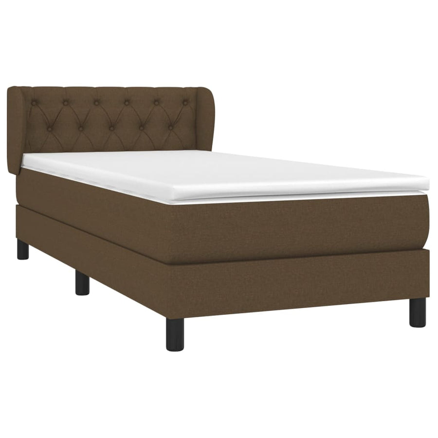 Boxspring Met Matras Stof Donkerbruin 80 x 200 cm Getuft ontwerp