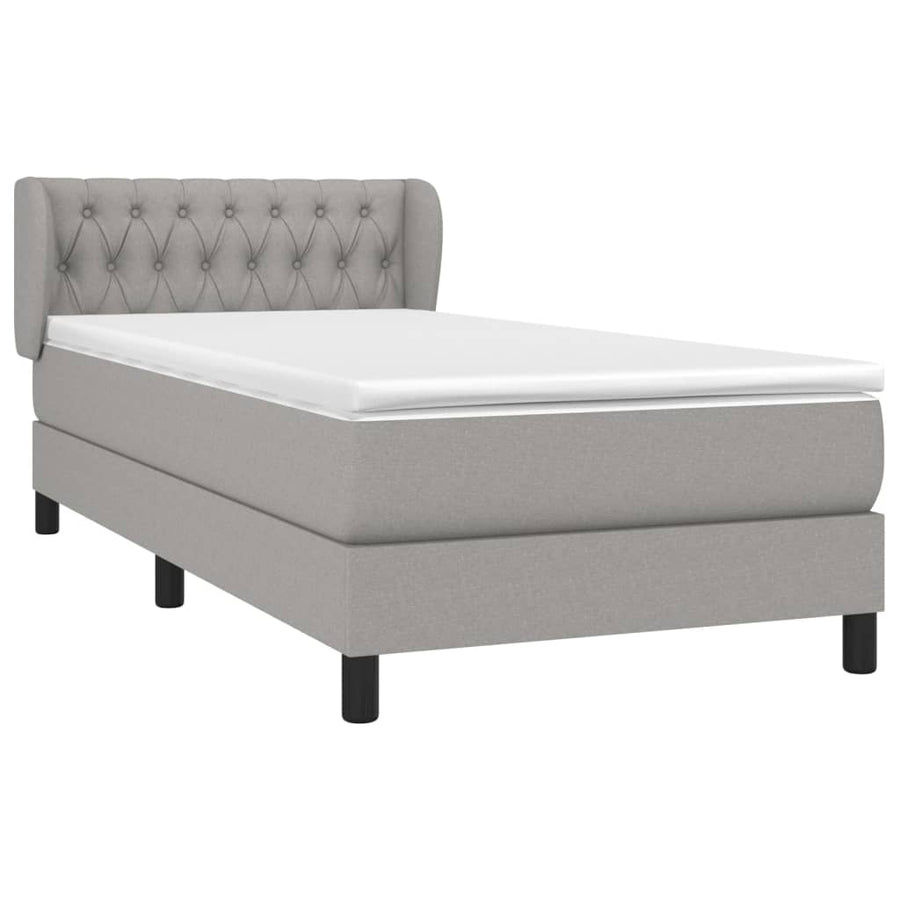 Boxspring Met Matras Stof Lichtgrijs 90 x 190 cm Getuft ontwerp