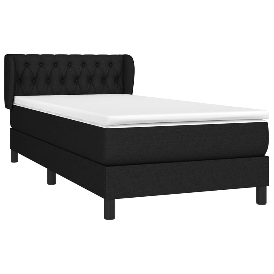 Boxspring Met Matras Stof Zwart 90 x 190 cm Getuft ontwerp