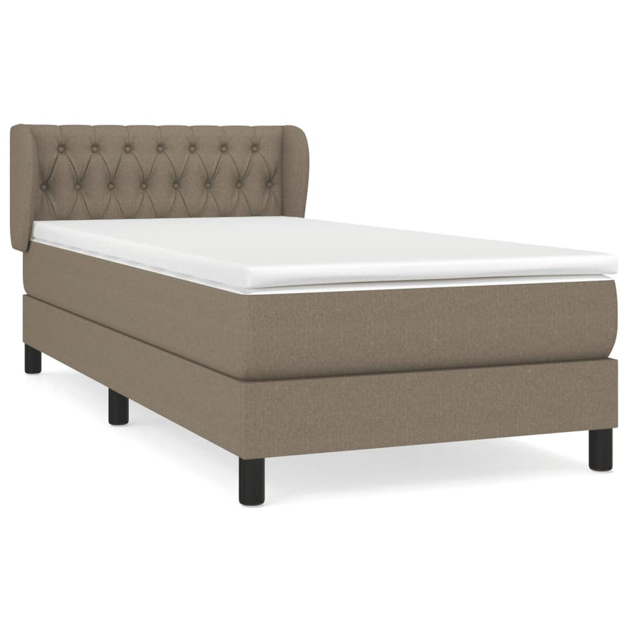 Boxspring met matras stof taupe 90x190 cm 90 x 190 cm Taupe