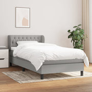 Boxspring bed 90x200 cm lichtgrijs stof