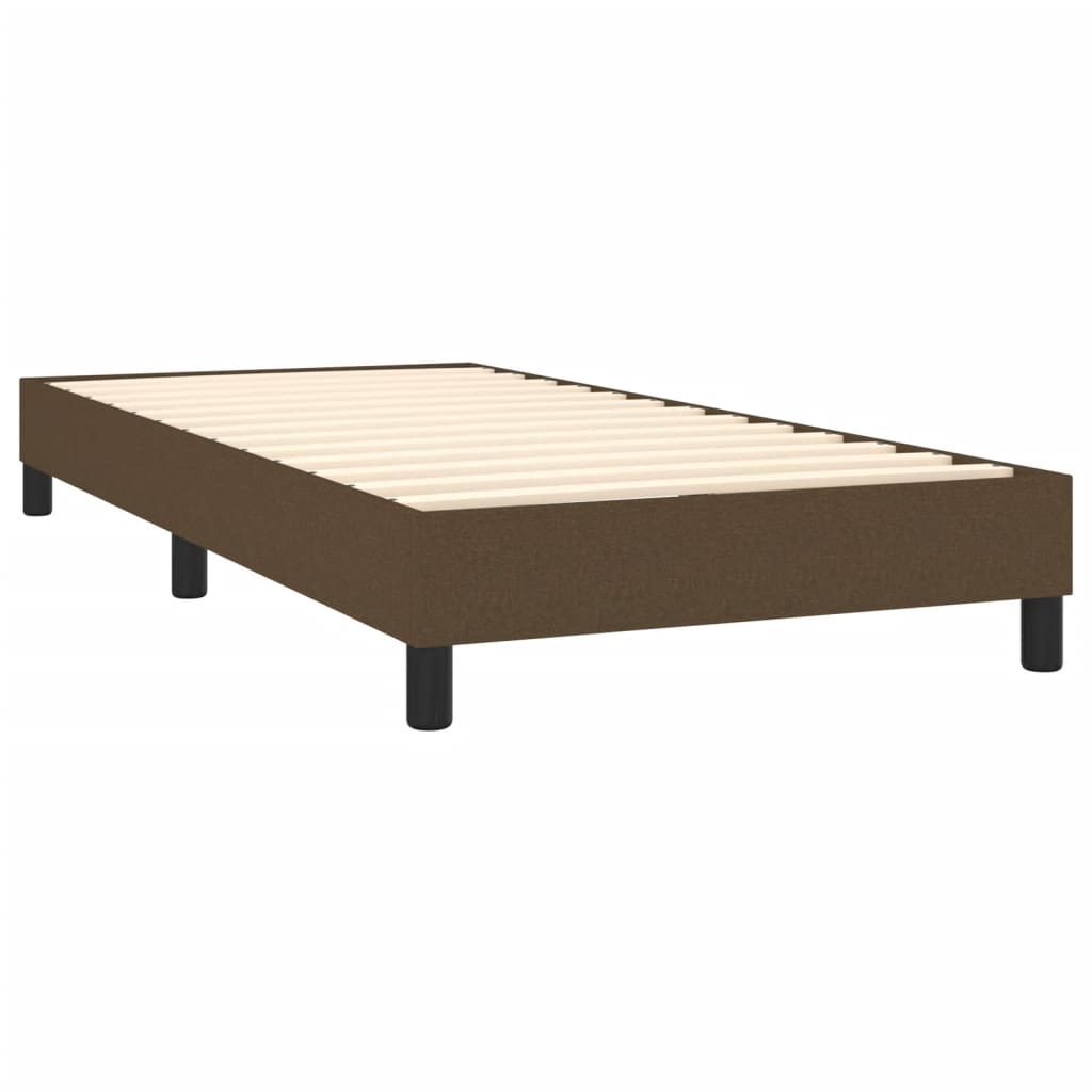 Boxspring Met Matras Stof Donkerbruin 100 x 200 cm Getuft ontwerp