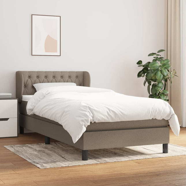 Boxspring Met Matras Stof Taupe 100 x 200 cm Getuft ontwerp