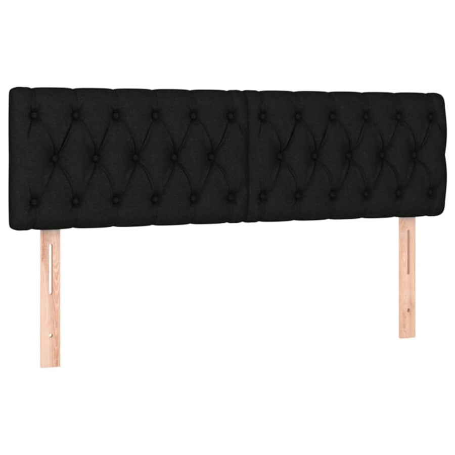 Boxspring Met Matras Stof Zwart 140 x 190 cm Getuft ontwerp