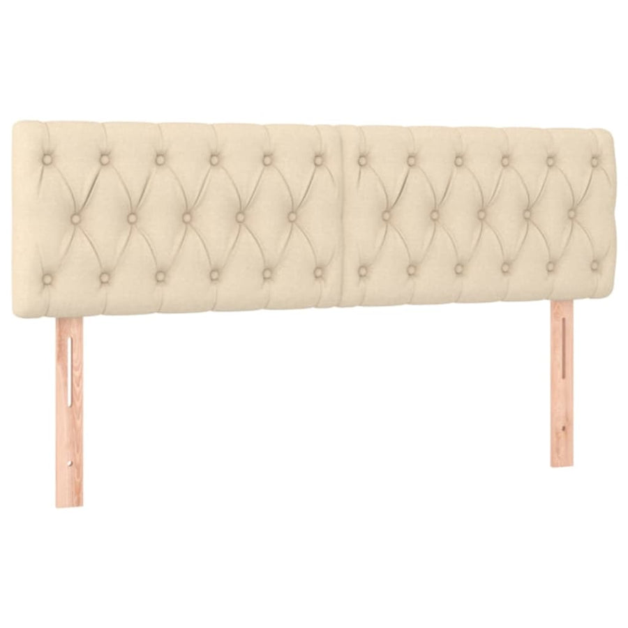 Boxspring met matras stof crèmekleurig 140x190 cm 140 x 190 cm Crème