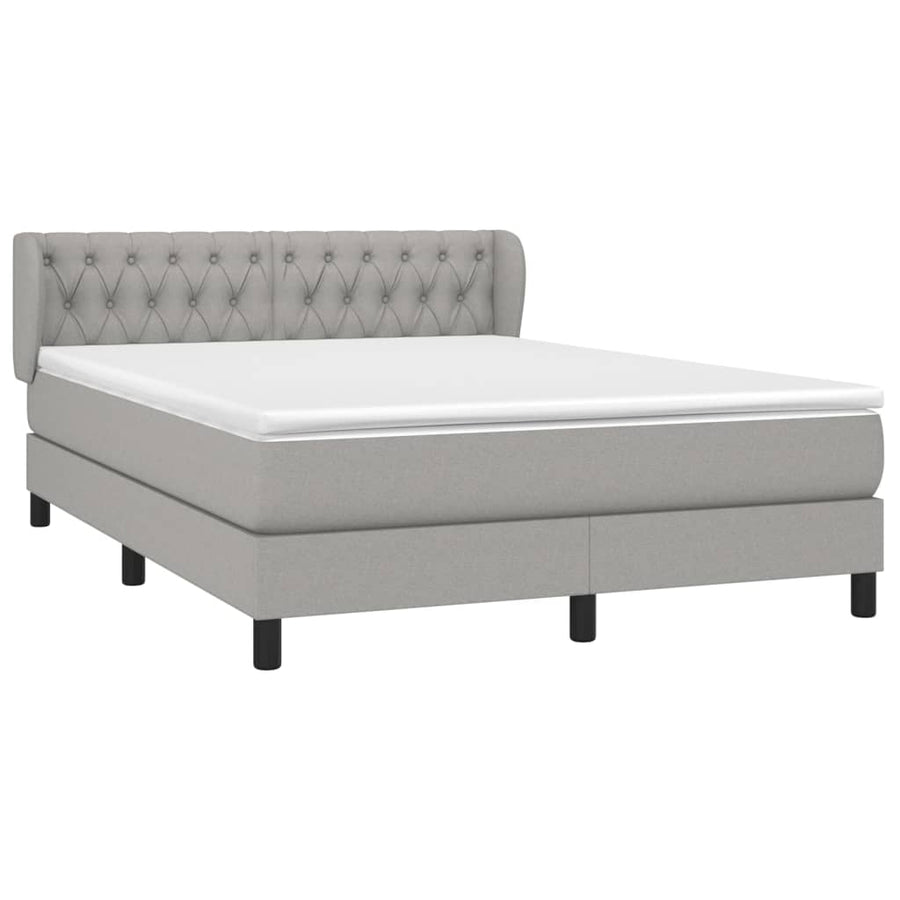 Boxspring Met Matras Stof Lichtgrijs 140 x 200 cm Getuft ontwerp