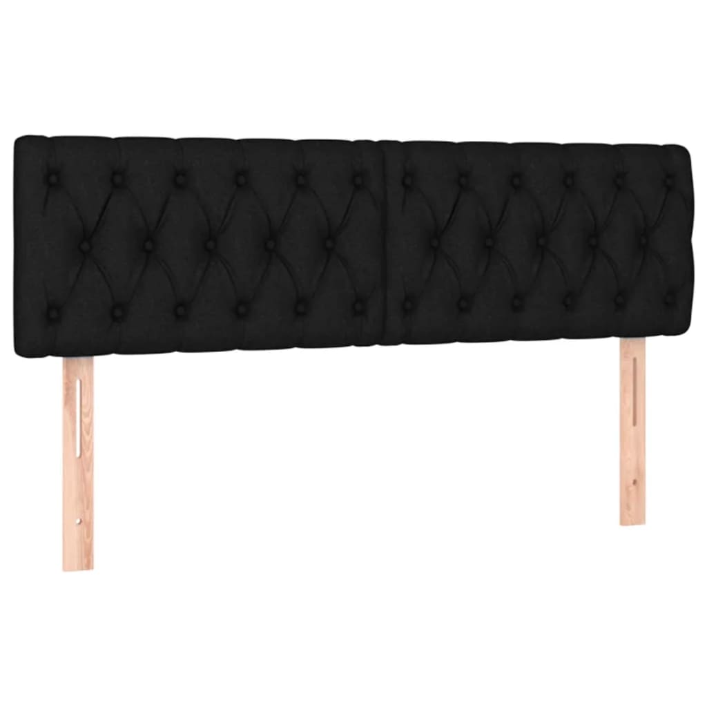 Boxspring Met Matras Stof Zwart 140 x 200 cm Getuft ontwerp