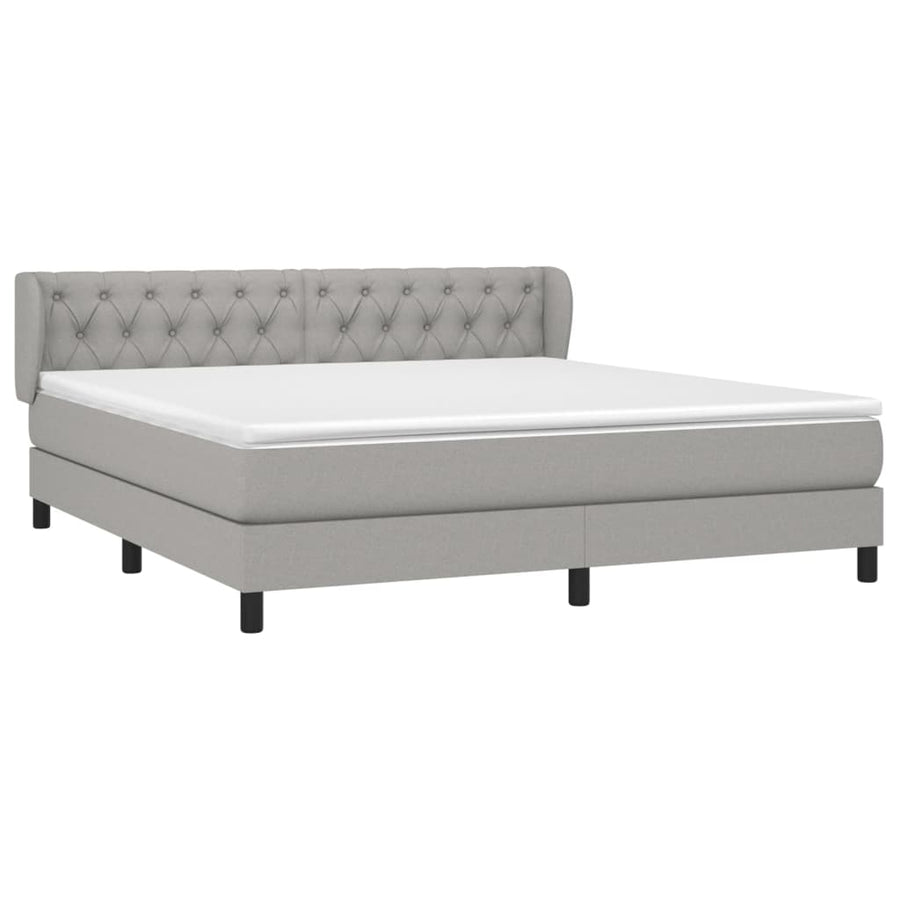 Boxspring Met Matras Stof Lichtgrijs 160 x 200 cm Getuft ontwerp