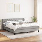 Boxspring Met Matras Stof Lichtgrijs 160 x 200 cm Getuft ontwerp