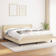 Boxspring met matras 160x200 cm crèmekleurig stof