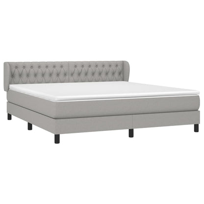 Boxspring Met Matras Stof Lichtgrijs 180 x 200 cm Getuft ontwerp