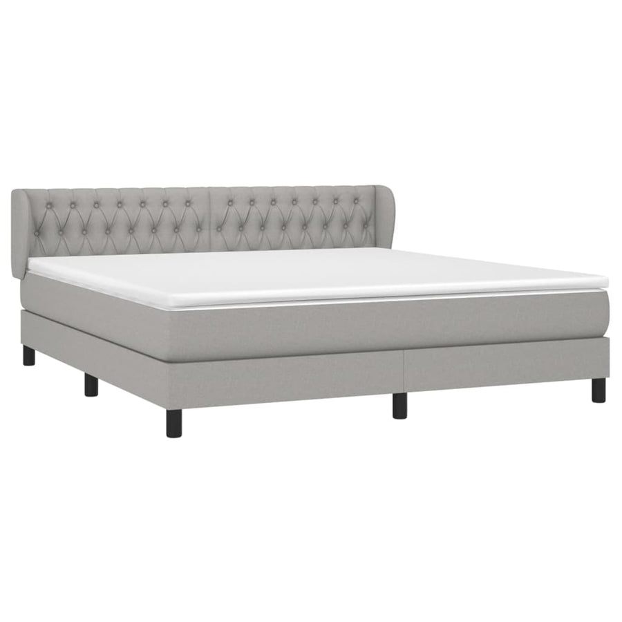 Boxspring Met Matras Stof Lichtgrijs 180 x 200 cm Getuft ontwerp