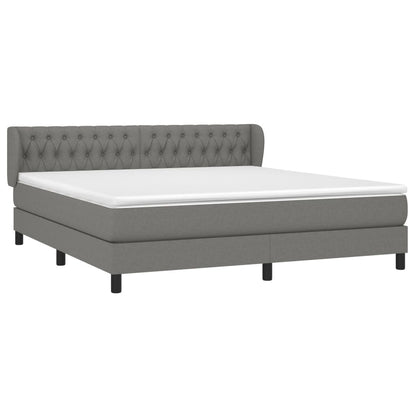 Boxspring Met Matras Stof Donkergrijs 180 x 200 cm Getuft ontwerp