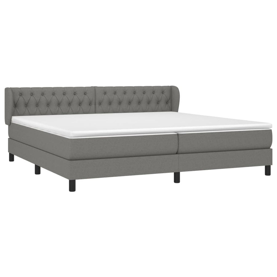 Boxspring Met Matras Stof Donkergrijs 200 x 200 cm Getuft ontwerp