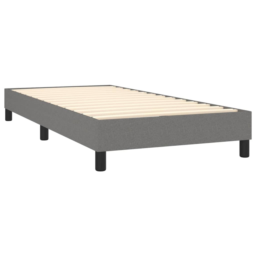 Boxspring Met Matras Stof Donkergrijs 80 x 200 cm Knopen