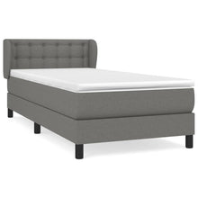 Boxspring Met Matras Stof Donkergrijs 90 x 190 cm Knopen