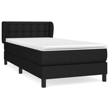 Boxspring Met Matras Stof Zwart 90 x 190 cm Knopen