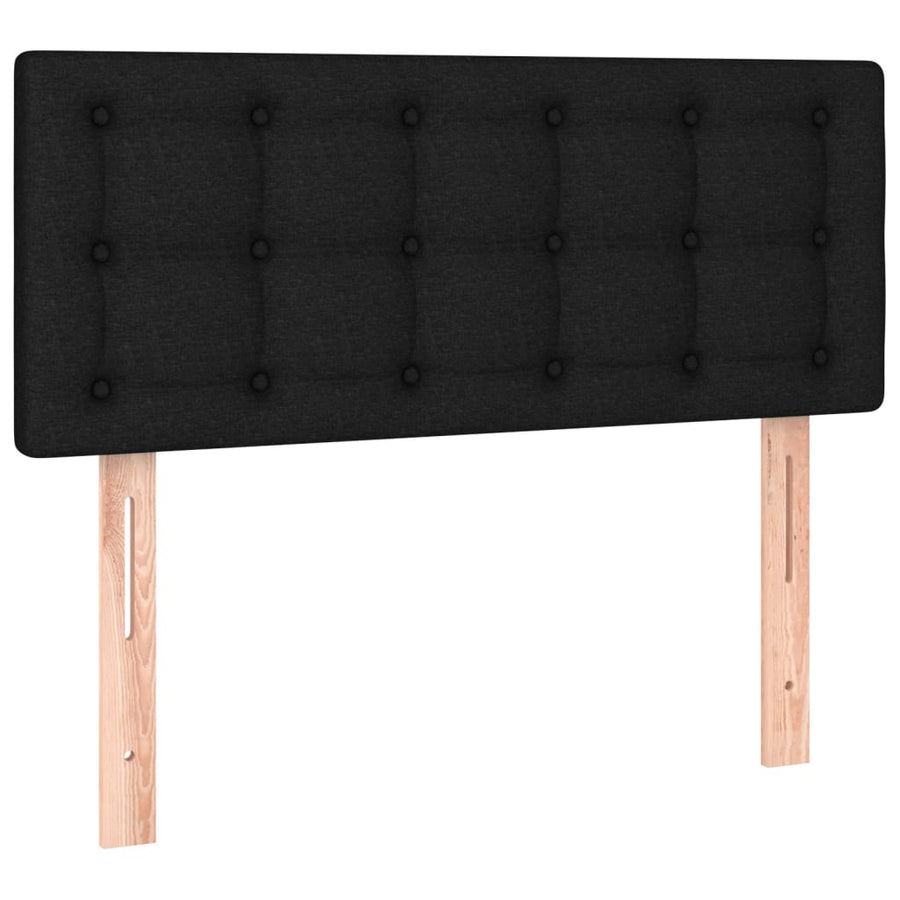 Boxspring Met Matras Stof Zwart 90 x 190 cm Knopen