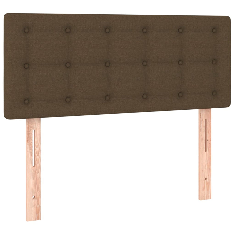 Boxspring Met Matras Stof Donkerbruin 90 x 190 cm Knopen