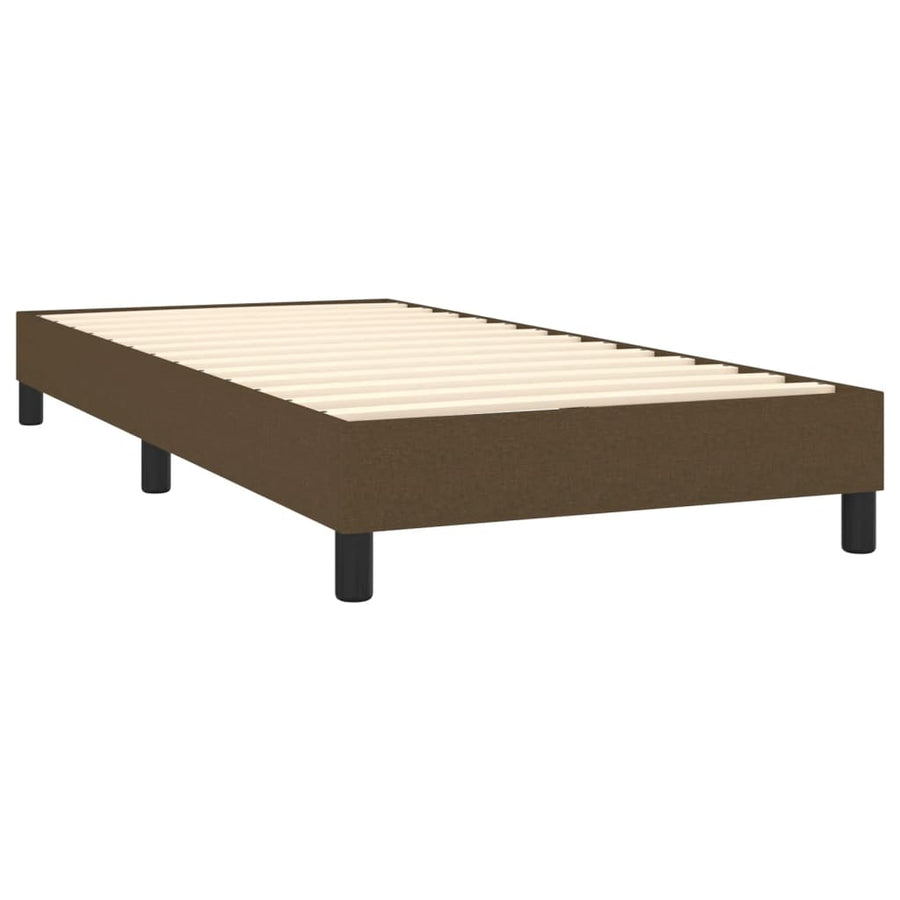 Boxspring Met Matras Stof Donkerbruin 90 x 200 cm Knopen