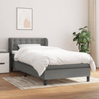 Boxspring 100x200 cm donkergrijs met pocketvering matras