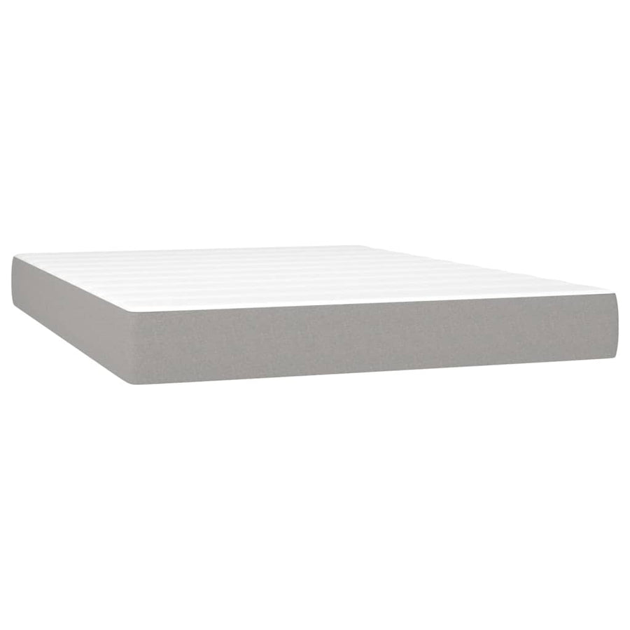 Boxspring Met Matras Stof Lichtgrijs 140 x 190 cm Knopen