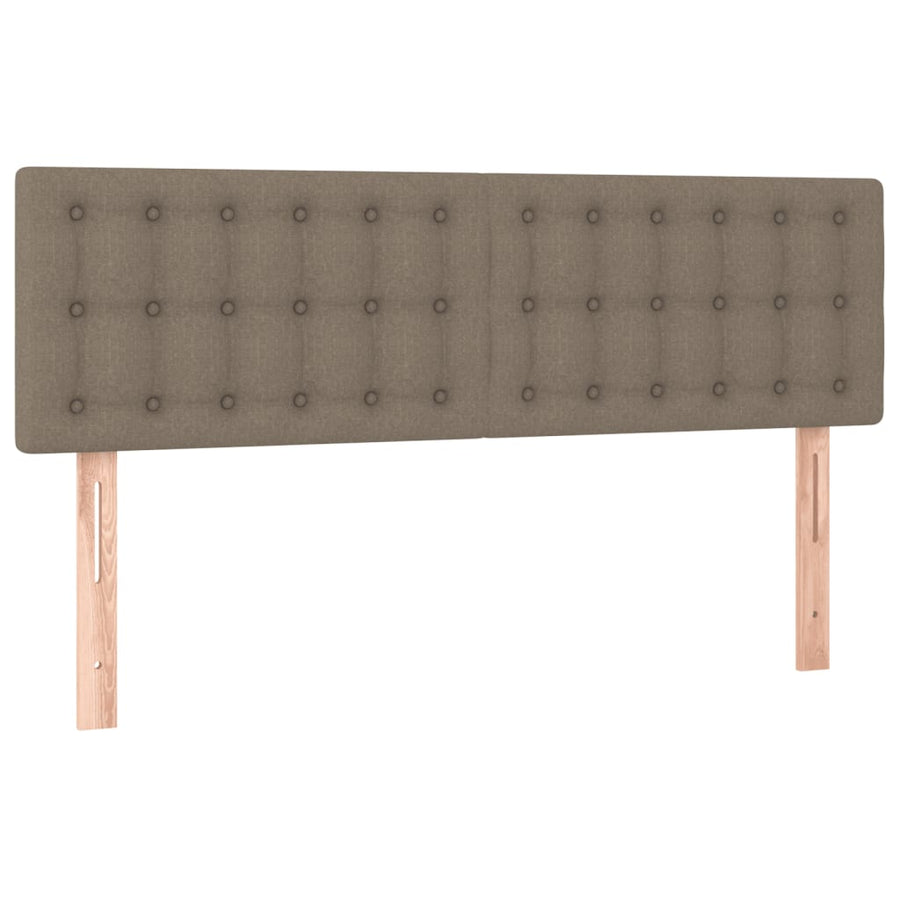 Boxspring met matras stof taupe 140x190 cm 140 x 190 cm Knopen