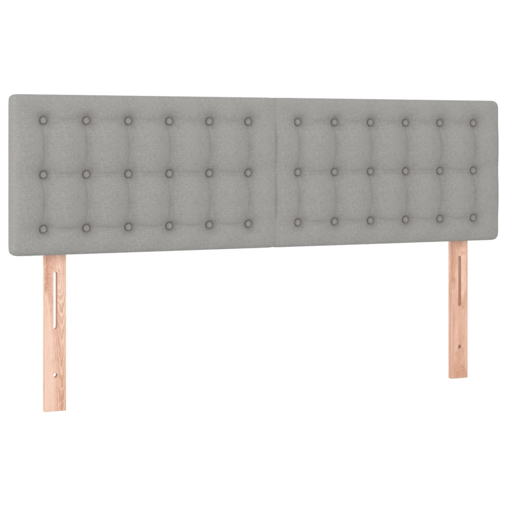 Boxspring Met Matras Stof Lichtgrijs 140 x 200 cm Knopen