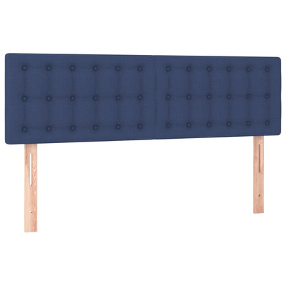 Boxspring Met Matras Stof Blauw 140 x 200 cm Knopen