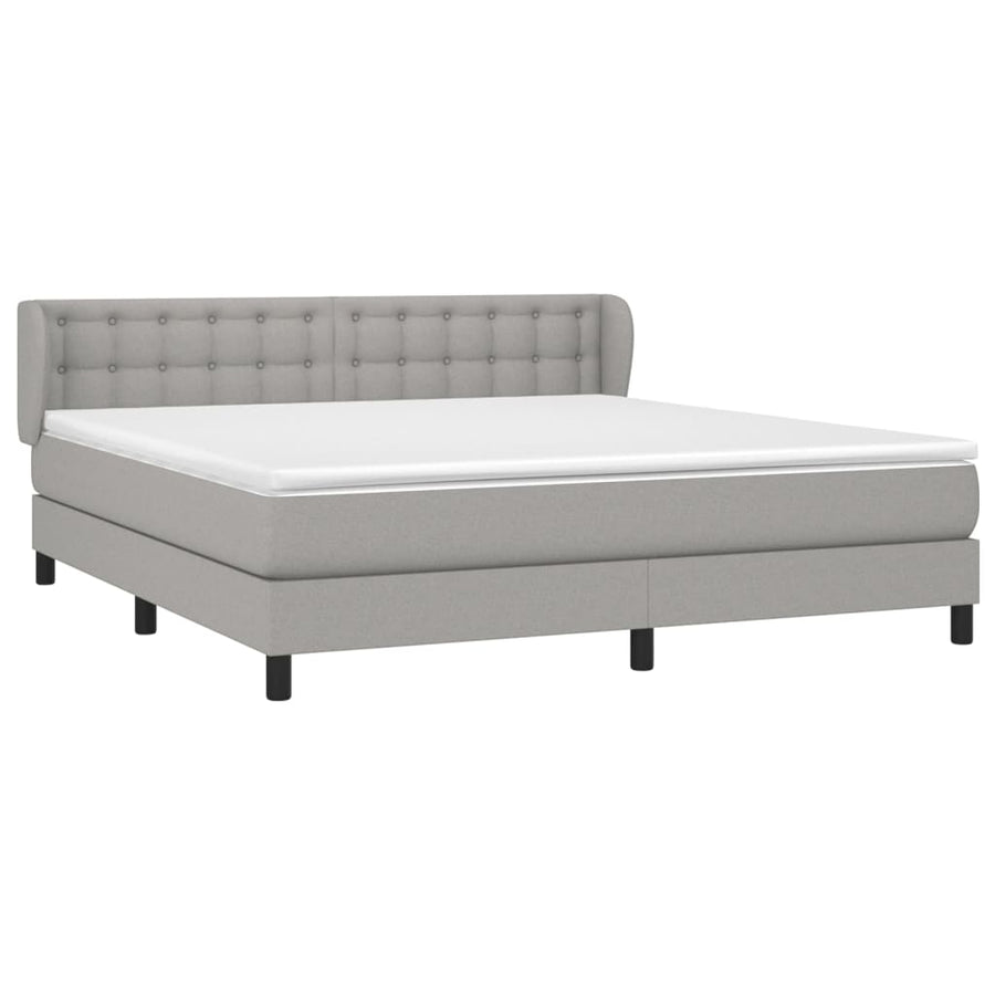 Boxspring Met Matras Stof Lichtgrijs 160 x 200 cm Knopen