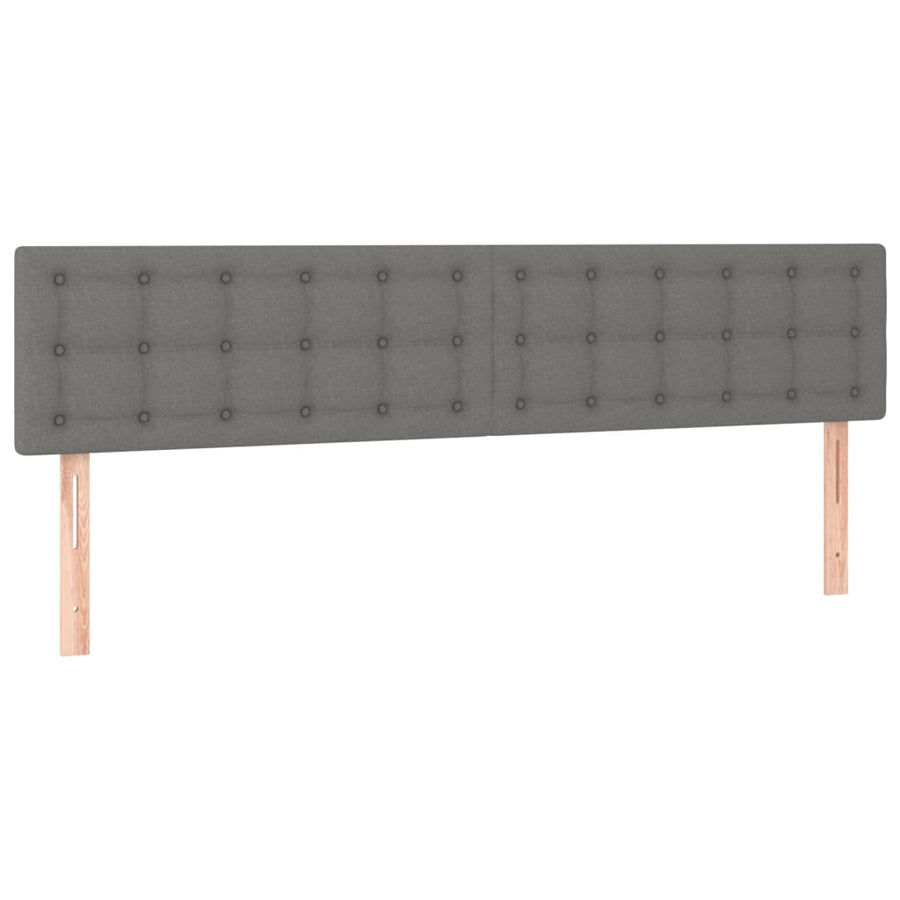 Boxspring Met Matras Stof Donkergrijs 180X200 Cm Donkergrijs 180 x 200 cm Knopen