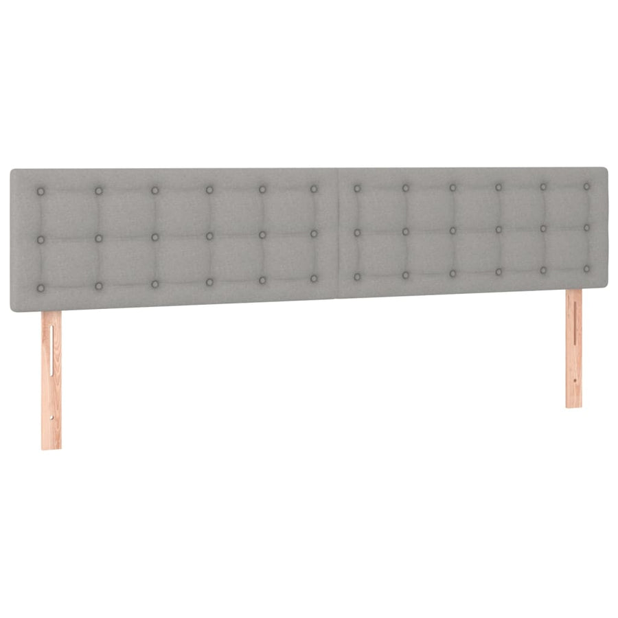 Boxspring Met Matras Stof Lichtgrijs 200 x 200 cm Knopen