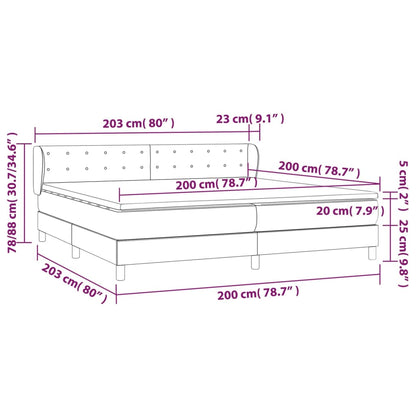 Boxspring Met Matras Stof Zwart 200 x 200 cm Knopen