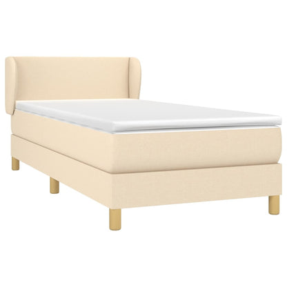 Boxspring met matras stof crèmekleurig 80x200 cm 80 x 200 cm Crème