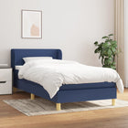 Boxspring Met Matras Stof Blauw 80 x 200 cm Effen ontwerp